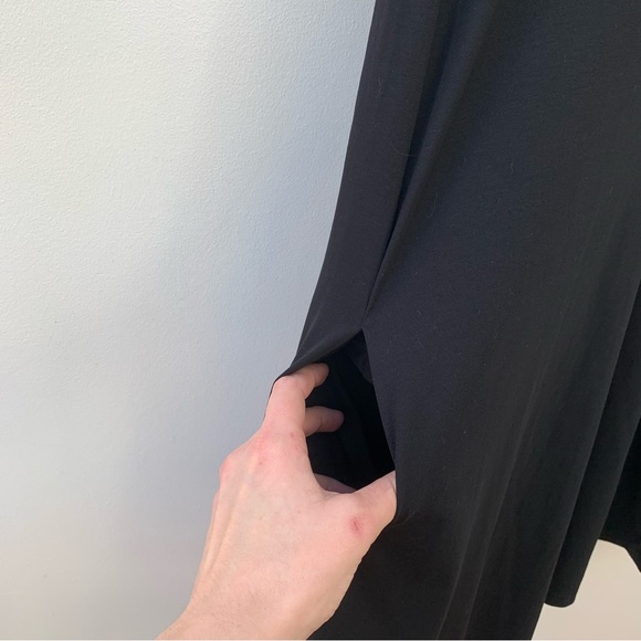 COS size Small Black T Shirt Shift Dress Short Sleeve Stretch Jersey Drop Back - Picture 4 of 10